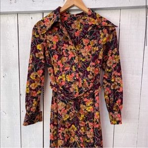 Vintage 60s Handmade Dress with Belt and Collar
